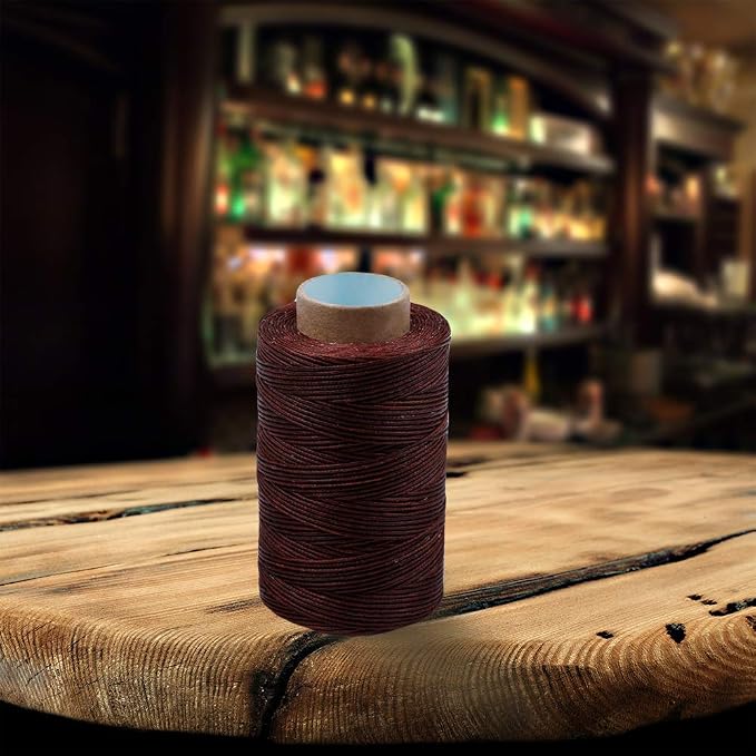 284 Yards Waxed Thread, 210D Heavy Duty Wax Thread for Leather Sewing, 0.8mm Flat Upholstery Sewing String for Bookbinding/Shoe Repairing/Leather Projects