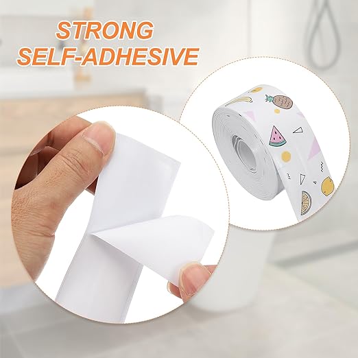 PATIKIL Caulk Tape Waterproof Self Adhesive, PVC Toilet Caulking Sealant Strip Bathtub Caulk Sealing Strip Tape for Bathroom Kitchen Countertop, Summer (1.5 Inch x 16.4 Ft)