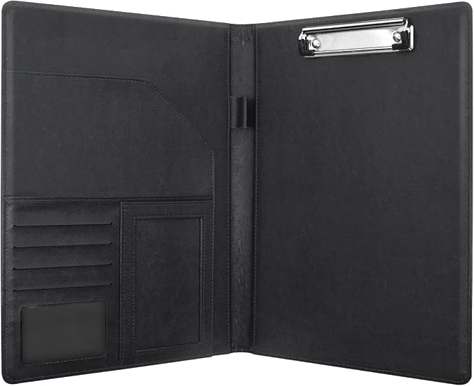 Portfolio Case for Women, Cute Padfolio Cover Folder, Conference/Resume/Legal Document Organizer with Letter/A4 Size Clipboard Hardboard, Business Card Holders, Document Sleeve, Sunflower