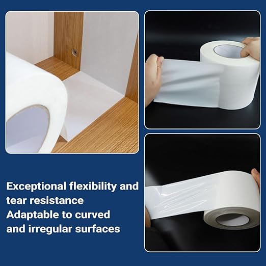 Vapor Barrier Tape, 3 in x 180 ft, High-Adhesion Waterproof Seam Tape for Crawl Spaces and Moisture Barriers, White Polyethylene Tape for Sealing Underlayment, Insulation, and Plastic Liners