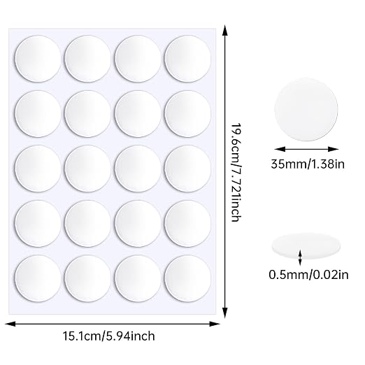JANYUN 140 Pcs Clear Sticky Dots,35 mm Round Putty Tape for Festival Decor | Double Sided Points Tape for School Office No Trace Adhesive Mounting Tape for Posters Removable Balloons Stickers