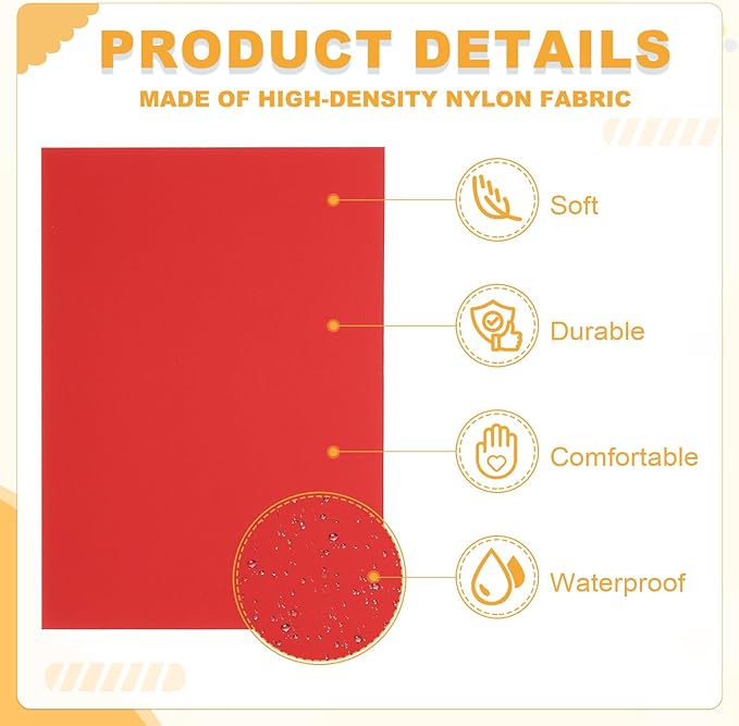 PATIKIL Nylon Repair Patch 8 x 6 Inch, 6pcs Self-Adhesive Down Jacket Repair Patches Waterproof Fabric Repairing Tape for Tents Sleeping Bag Outdoor Camping Gear, Red