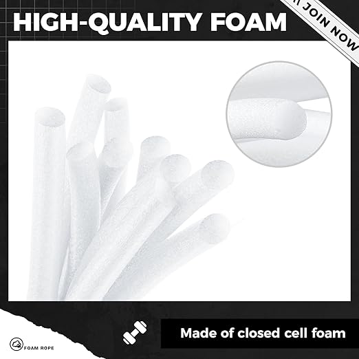 MotiMind 1 Inch x 25 ft Foam Backer Rod for Gaps Joints Concrete Crack Filler Caulk Saver Bulk Foam Backing Rod Concrete Filler Rope for Weather Stripping Door Seal (White)