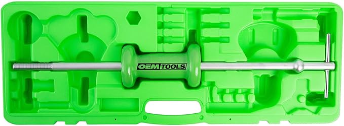 OEMTOOLS 37033 5 Pound Slide Hammer Puller, Heavy Duty Automotive Versatile Use Bearing Hammer, Pull Dents, Remove Bearings and More, Chrome Plated with Carrying Case