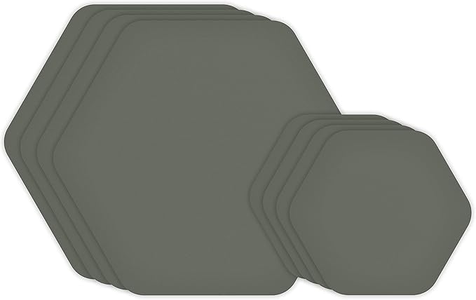 GEAR AID Tenacious Tape Hex – 2.5” & 1.5” Repair Patches (8 Patches: Four 2.5” & Four 1.5”, OD Green) – Peel-and-Stick Outdoor Nylon Fabric to Fix Holes and Burns in Down Jackets, Rain Gear and Tents