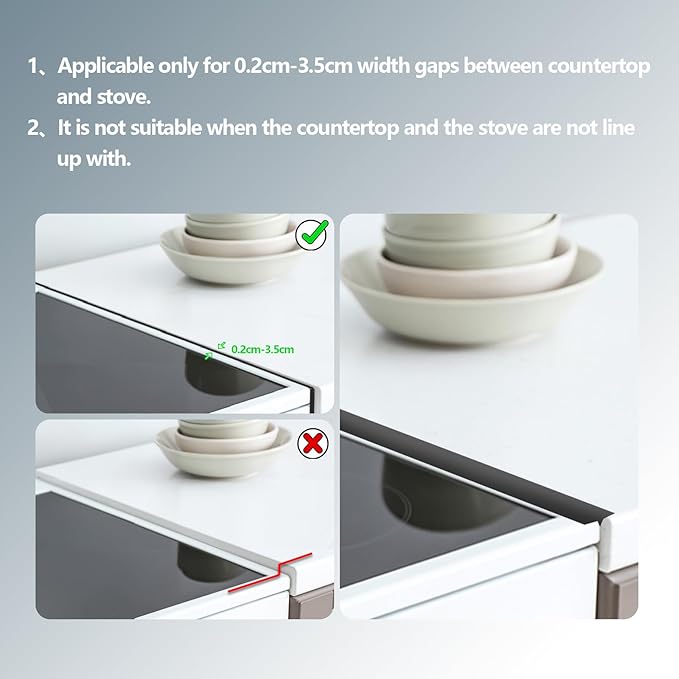 Silicone Stove Counter Gap Cover, 2 Pack 25 inch Heat Resistant Kitchen Stove Counter Silicone Gap Filler Cover Seals Spills Between Counter Stovetop Oven Washer Dryer and Washing Machine