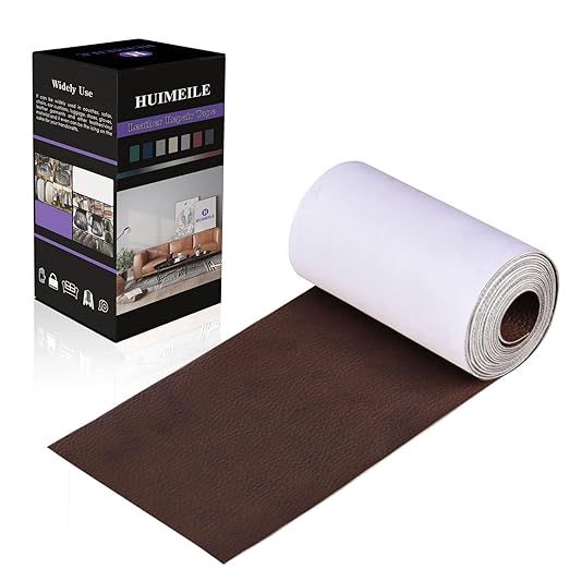 Leather Repair Patch Tape 4×60 inch Furniture Leather Strong Self Adhesive Tape for Sofas Couch Car Seats Cabinets Bags Anti Scratch Patches First Aid Patch Fixing Leather Black Speckled Brown