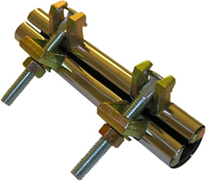 LASCO 13-1332 Stainless Steel One-Piece Pipe Repair Clamp with Two Bolt, 6-Inch, Stainless Steel,copper