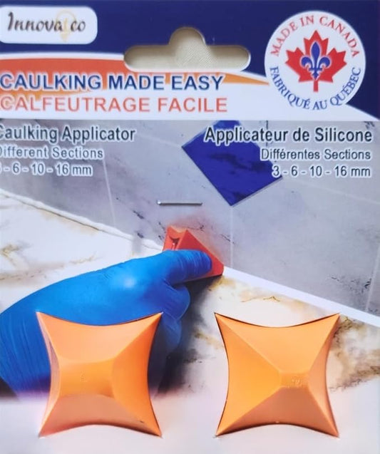 Silicone Caulking Tool,Sealant Finishing Tool,Silicone applicator effective sealing tools for Kitchen,Bathroom,Joint,4 different sections 4.6.10.16mm developed and produced by Innovatco in Canada