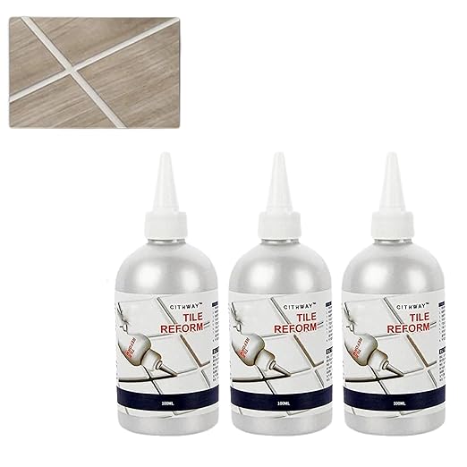 Cithway Waterproof Tile Gap Repair Filler，Tile Grout Repair Agent，Waterproof Tile Gap Repair Filler，Repair and Renew Tile Joints，A Variety of Colors to Choose from(100ML) (White, 3 Bottle)