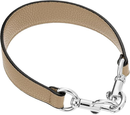uxcell 14.17 Inch PU Leather Short Bag Strap with Clasp, Purse Handles Handbags Replacement Straps for Clutch Bag Underarm Bags, Tawny, Silver Buckle