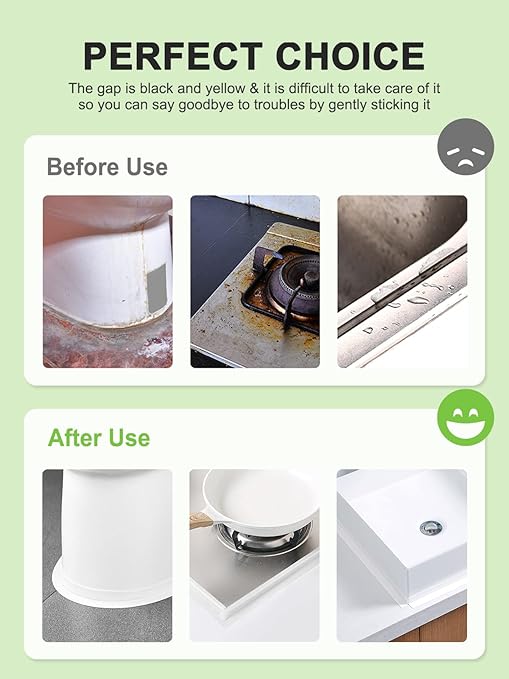 Caulk Tape - PVC Self Adhesive Tub Caulking Sealing Tape for Bathrooms Kitchen Countertops Toilets Kitchen Sinks Bathtub Floors and Toilet Walls etc 1-1/2" x 11' White