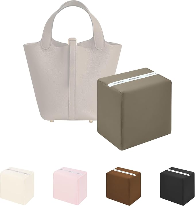 Purse Pillow Insert to Keep Shape - Lightweight Memory Foam Insert with Satin Cover for Home Storage & Travel, Multicolor Options, Fits for Picotin 22(Etoupe Grey, PC22)