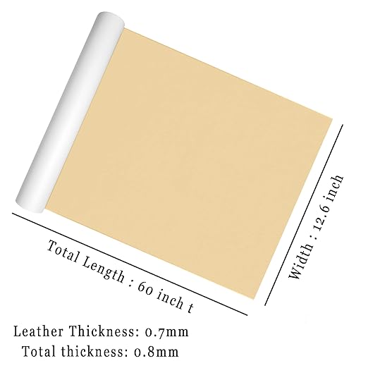 Leather Repair Patch Kit for Furniture 12.6 x 60 inch Beige Waterproof Durable Self-Adhesive Leather Tape, Leather Patch for Couch,Sofa,Car Seat,Vinyl Chairs,Leather Articles,Fabric Fix Etc.