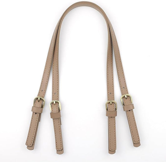 XIMEO 2 Pack Replacement Purse Straps – Adjustable PU Leather Handles with Buckle for DIY Bag Making, Tote & Handbag Repair