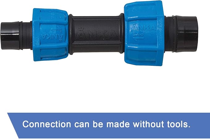 Watts ARSC1141 ANKA Series High Pressure Poly-Pipe Reducing Straight Coupling, 1-1/4" x 1" Black Fitting w/Blue Tapered Nut Seals, High Grade Glass Fiber Reinforced Nylon, Agriculture & Irrigation