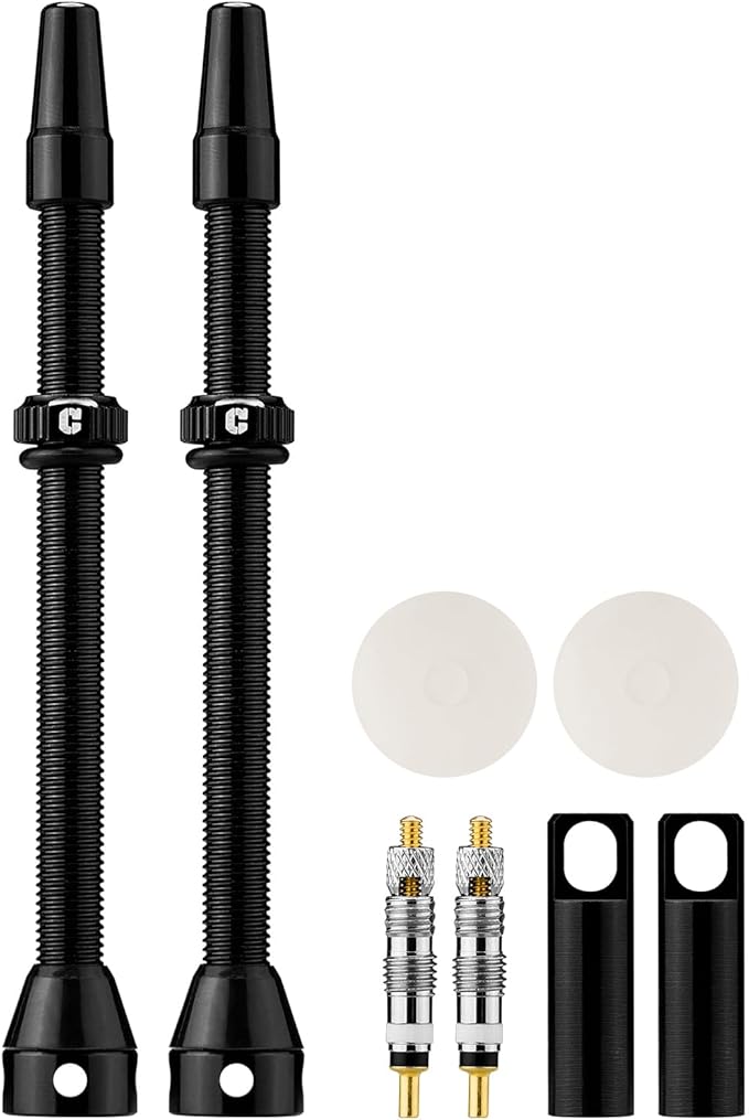 Corki Cycles Tubeless Presta Valve Stem 40 44 55 60 80 100mm with 2PCS Valve Core and 2PCS Remover Tool (Black Red Gold Rainbow)