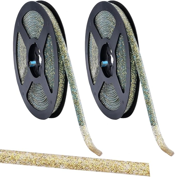 GORGECRAFT 2 Rolls Gold Caulk Tape Self Adhesive Bathroom Sealant Strip Caulking Sealing Moulding Trim Strips Tapes for Kitchen Sink Countertop Toilet Windows Ceiling Mirror Wall Edge 19.7Ft x 0.3In