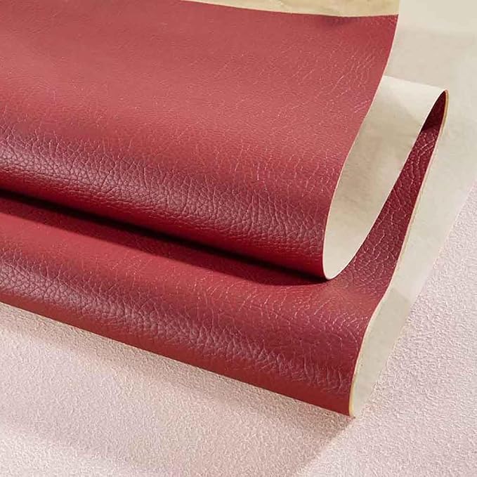 Leather Repair Kit for Furniture,Leather Tape for Car Upholstery Seat Repair Self-Adhesive Fabric Leather Repair Patch for Motorcycle, Leather Couch Repair Patches (Wine Red,19x39 inches)
