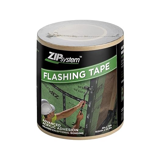 ZIP System Flashing Tape - Adhesive Flashing Tape - Advanced Acrylic Adhesive - Professional-Grade - Weather Protection - for Windows, Doors, & Rough Openings - 6" x 75' Roll