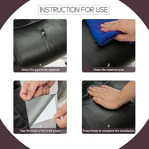 Leather Repair Patch, 17X158 inch, Large Self-Adhesive, Red Brown, for Furniture Couch Chairs Car Seat