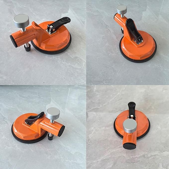 Floor Gap Fixer Tool,Laminate Flooring Tools with Enhanced Vacuum Suction Cup,Tile Countertop Installation Tool,Heavy Duty Plank Grabber for Glass Stone Slab Vinyl Flooring Gap Repair (Orange 1pcs)