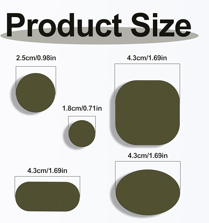 Self-Adhesive Nylon Patches Tent Repair Kit – Outdoor Gear Tenacious Repair Tape, Waterproof Fabric Patches for Clothes, Tent, Down Jacket, Backpack (45pcs, Army Green