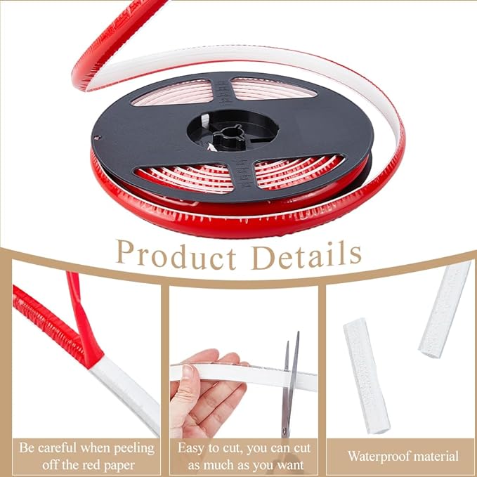 GORGECRAFT 5.5 Yard Ceramic Tile Gap Tape 15mm Self-Adhesive Caulk Strip White Waterproof Sealing Tape Floor Wall Edge Sealant Flexible Triangle Molding Trim for Kitchen Sink Stove Bathtub Toilet