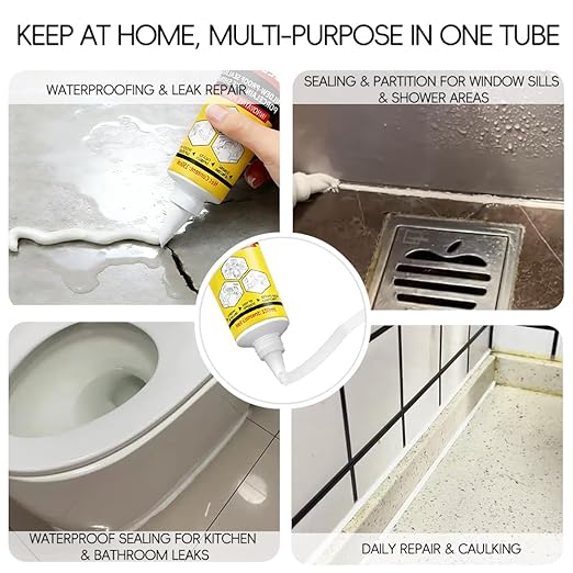 Caulk,Waterproof Silicone Sealant, Fast Curing, Anti-Crack, Super Adhesion White Caulk, for Kitchen, Bathroom, Tile, Wall & Baseboard