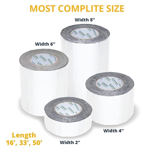 Alenor White RV Roof Butyl Tape 4" Inch x 33’ Ft RV – Pack of 1 - Repair Sealant Tape, Stop Camper Roof Leaks, UV-Resistant, Tent Repair, Weatherproof & Durable for Camper, Trailer, Boat, Trucks