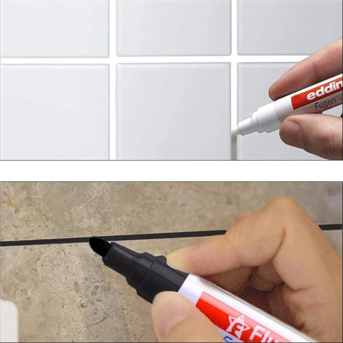 6 Pack Tiles Joint Repair Pens Tile Grout Line Marker Repair Pens Waterproof Water Based Ink for Kitchen Bedroom Wall Floor Tile Gaps (Dark Grey)