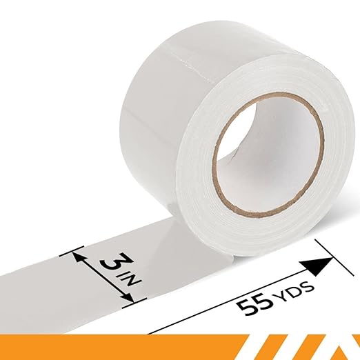 GTSE Wide Duct Tape, White, 3 Inches x 55 Yards (164 ft), Heavy Duty, Waterproof Repair Tape for Indoor or Outdoor Use, 1 Roll