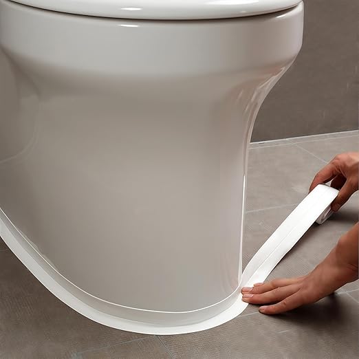Caulk Tape, Caulk Tapes Waterproof Self Adhesive, Traditional Caulking Sealant Replacement, Caulking Strips for Toilet, Bathroom, Sink, Bathtub, Floor Wall Edge Protector（1.42" x 10.5Ft）