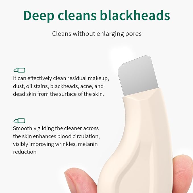Blackhead Remover Tool, Stainless Steel Face Scraper, Manual Skin Scrubber Face Spatula with Silicone Cover for Nose, Chin and T-Zone, Skin Care Tool for Men and Women(Beige