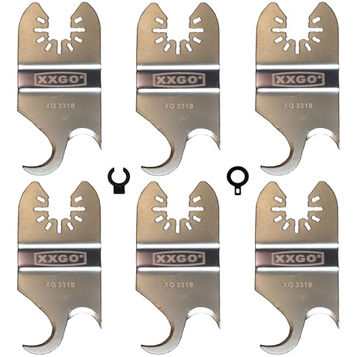 XXGO 6 Pcs Oscillating Multi Tool Knife Blade for Cutting Roofing Asphalt Shingles PVC Floor Carpet Cardboard XG3306