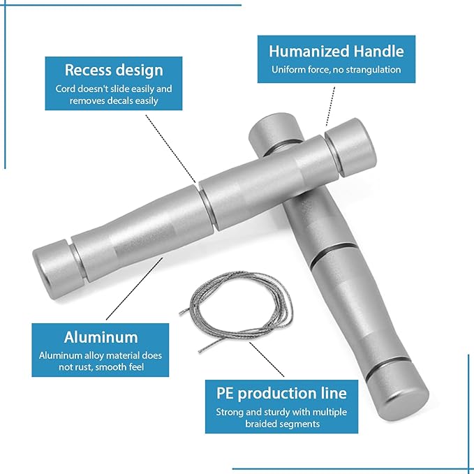 Emblem Removal Tool, Aluminum Alloy Car Surface Logo Plate Line Remover with PE Cables, Vinyl Wraps Emblem Line Removal Tool for Vehicle Wrapping Film Installation