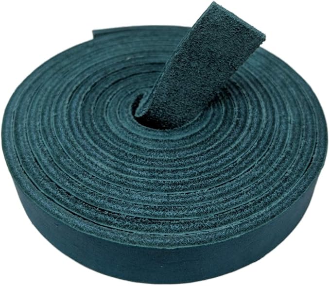Leather Strap for Crafts & Jewelry | 72 Long × 5/8" Wide × 1/8" Thick (7-8oz) | Genuine Leather Strips for Crafts, Projects or Repairs - Teal