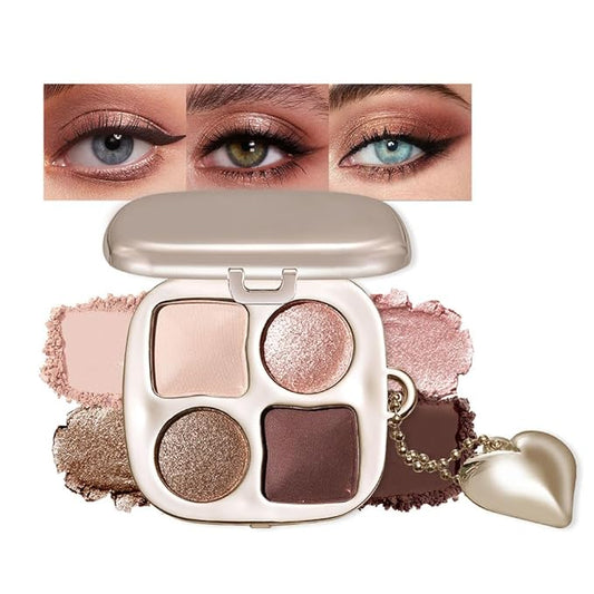 Warm Peach Nude Champagne Glow Eyeshadow Palette–Matte & Shimmer High Pigment Blendable Long-Lasting Everyday Eye&Rose Gold Smokey Eye, Perfect for Blue, Green & Brown Eyes, Paleta de Sombras de Ojos