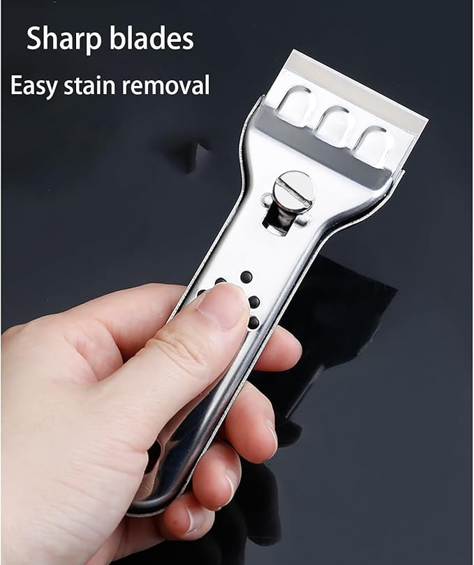 Cooktop Scraper,Multi-Purpose Scraper Cleaning Tool,Razor Holder for Cleaning Glass Cooktop, Window, Decals, Stickers, Label, Caulk, Adhesive, Paint Glue Removal