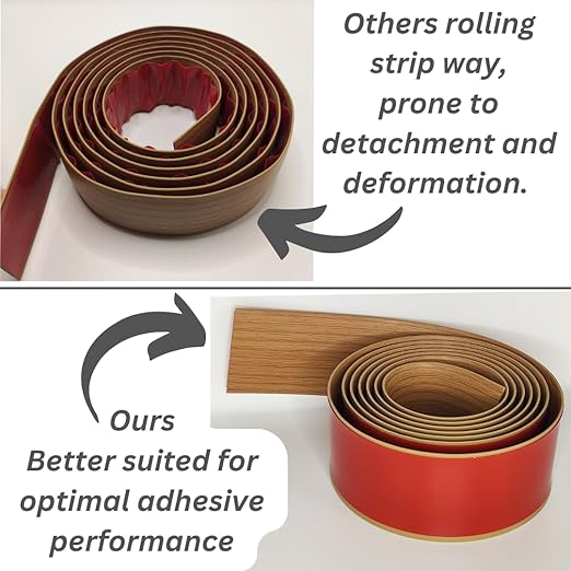 Floor Transition Strip Self-Adhesive Cover Strips Threshold Repair Floor Gap Vinyl Flooring Transitions Laminate Floor Flat Divider Strip Minimalism Oak Wood Grain Design 6.6FT (4cm, Pure Brown)