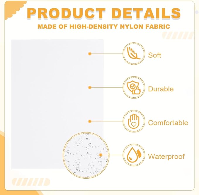 PATIKIL Nylon Repair Patch 8 x 6 Inch, 6pcs Self-Adhesive Down Jacket Repair Patches Waterproof Fabric Repairing Tape for Tents Sleeping Bag Outdoor Camping Gear, White