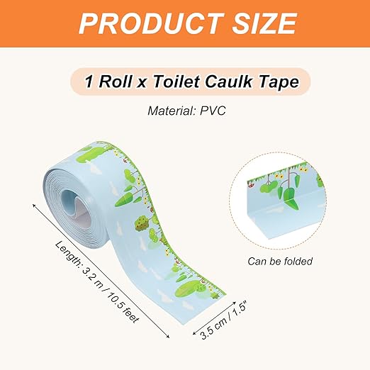 PATIKIL Caulk Tape Waterproof Self Adhesive, PVC Toilet Caulking Sealant Strip Bathtub Caulk Sealing Strip Tape for Bathroom Kitchen Countertop, Forest (1.5 Inch x 10.5 Ft)