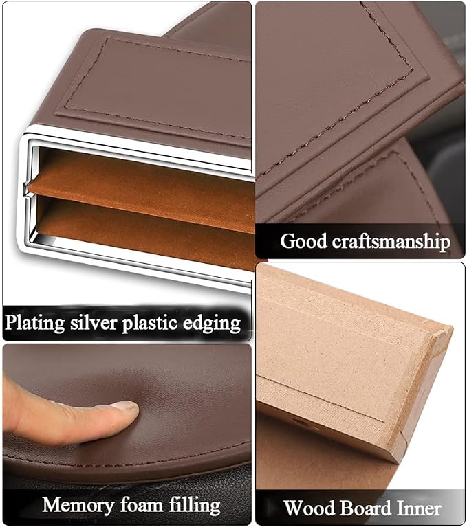 SANRILY Black Universal Car Seat Gap Filler Organizer with USB Hole Fashion PU Leather Multifunctional Car Center Console Organizer with Cup Holder 1 Pack