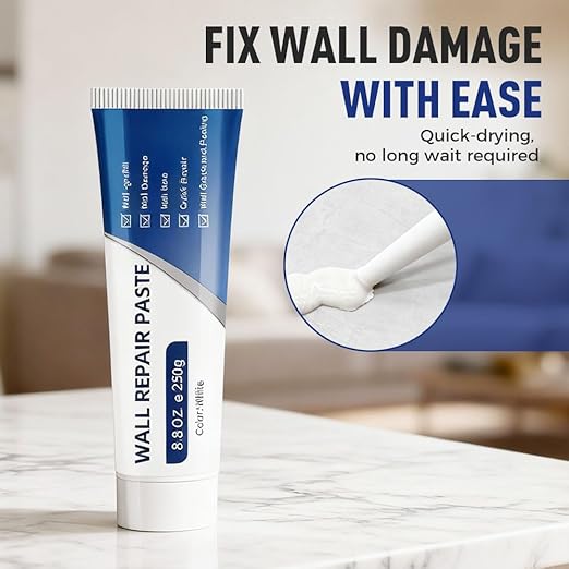Drywall Patch Repair Kit with Scraper, 2026 New Wall Mending Agent White Spackle Wall Repair Paste Wall Repair Agent Tile Gap Filler for Holes & Cracks Nail Holes, Dents & Small Damage (3)