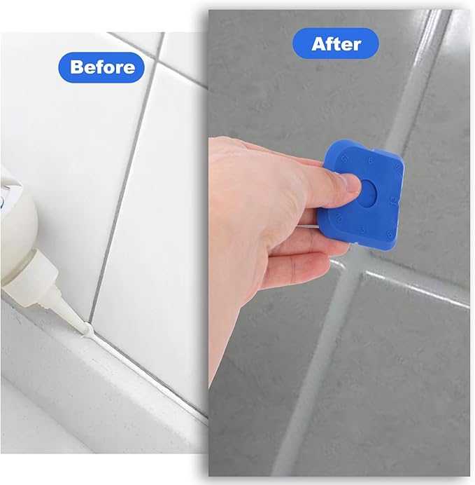 10pcs Plastic Caulking Tool, Sealant Caulk Silicone Finishing Remover Tool Reuse Grout Scraper Portable Sealant Finger Smoothing Grout Scraper for Bathroom Floor Window Sealing Sink Joint (Blue)