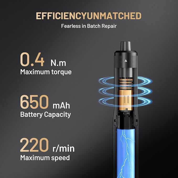ATuMan 95 in 1 Precision Electric Screwdriver Set with 86 Magnetic Bits, 0.4N.m Torque, Visual Screen, 3-Gear Control & Magnetic Mat, Repair Tool Kit for iPhone, Laptop, Watch, Glasses