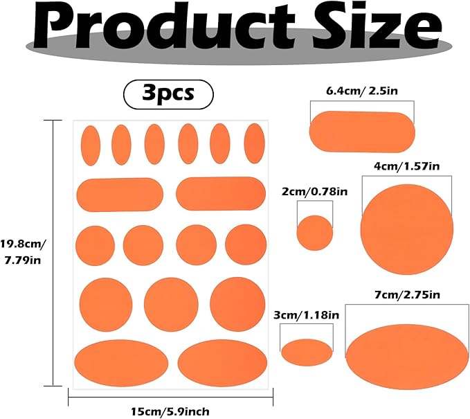 Waterproof Self-Adhesive Fabric Repair Tape - Tent Repair Kit,51pcs Nylon Fabric Patches for Tent, Jacket, Clothes, Puffer Down Jacket,Sleeping Bag, Outdoor Gear Tenacious Repairs Tape, Orange