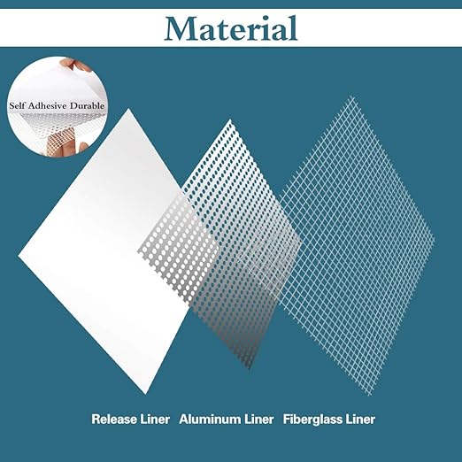 4'' by 4'' Drywall Repair Patch, 5 Pcs Wall Patch Repair Kit, Self Adhesive Wall Mesh Repair, Large Hole Patch for Drywall, Sheet Rock Patch, Aluminum Metal Sheetrock Ceiling Dry Wall Patch