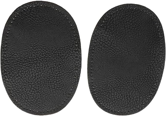 BeeSpring 2 Pieces Pu Leather Patch Sew on Patches Repir Elbow Knee for Clothes Clothing Accessories - Black