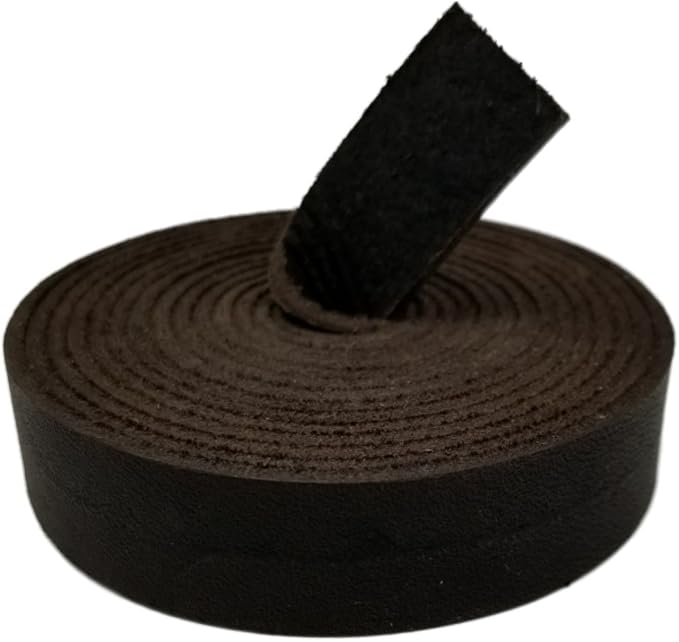 TOFL Genuine Leather Strap | Top Grain Cowhide Strip – Midnight | 72" L x 5/8" W x 1/16" Thick | Suede Backing | Leather Craft Supplies | Leatherworking & DIY Repair Projects | 4-5 oz